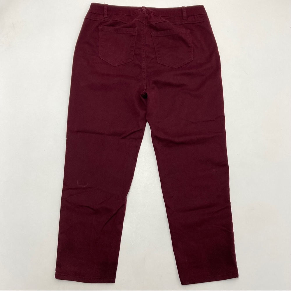 Avenue Denim Straight Leg Maroon Pants Size 18P - Picture 4 of 9